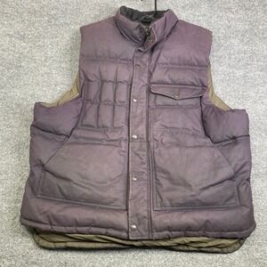 Filson Down Cruiser Vest Blue Coal Waxed Cotton Goose Down XXL 20070978 Mens